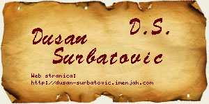 Dušan Šurbatović vizit kartica